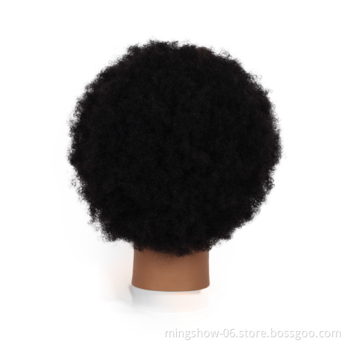 100% Human Hair  training mannequin head afro Cosmetology head realistic black hair wigs extension